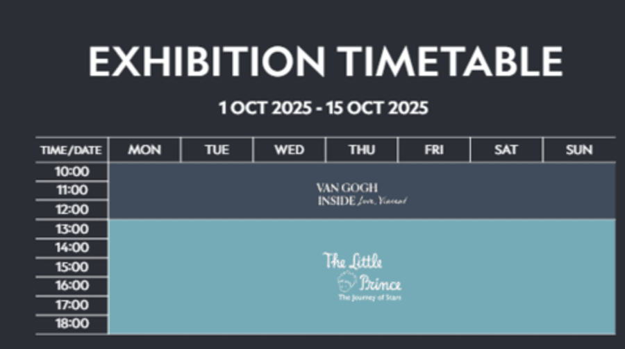 Little Prince Exhibition Timetable